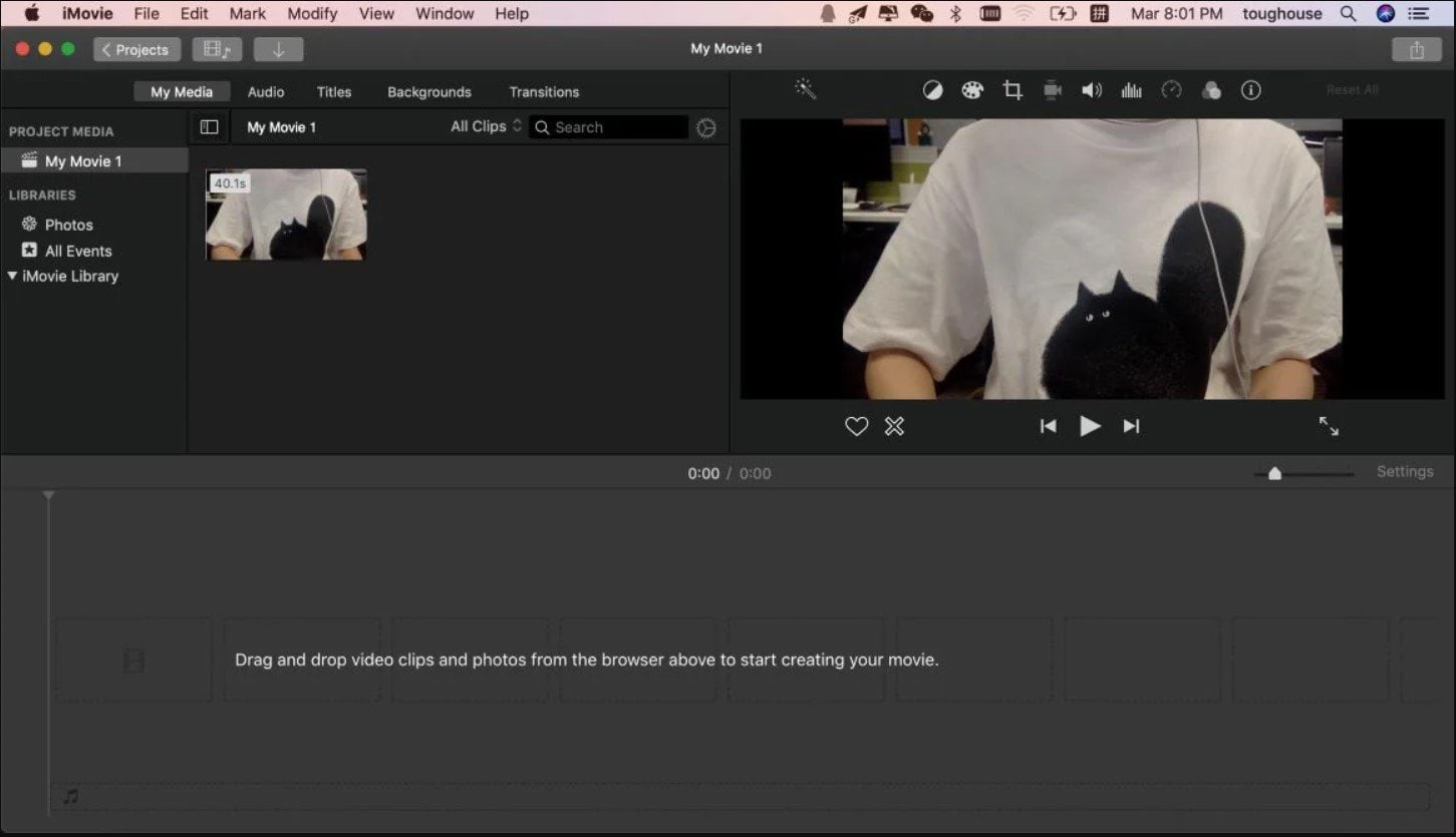 edit a webcam recording in imovie