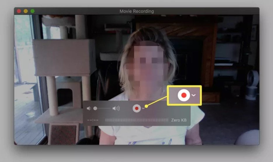 start recording with webcam in mac quicktime
