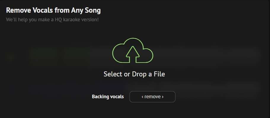 select or drop a file to x minus pro