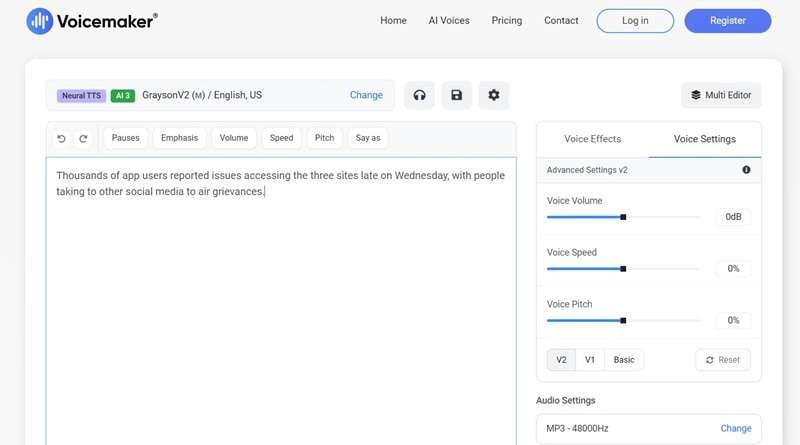 voicemaker ai voice generator for youtube