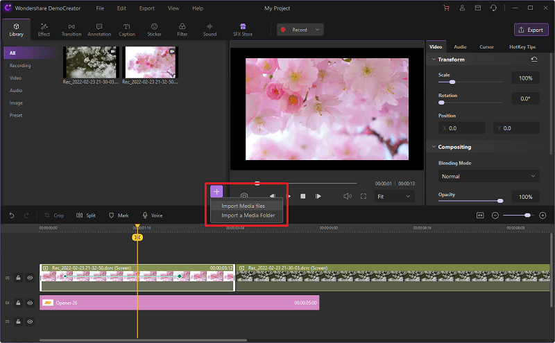 Editar gravação no DemoCreator