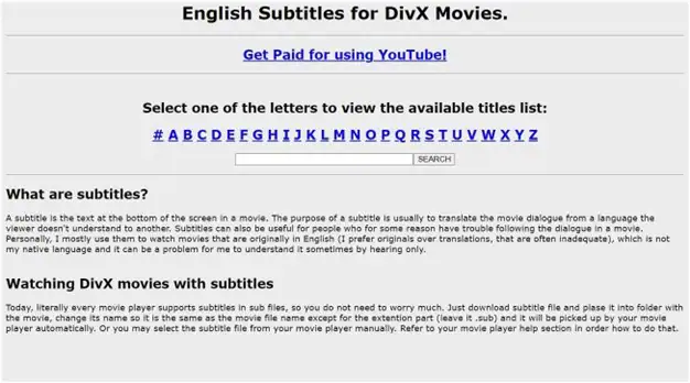 subtitles for divx and dvd movies