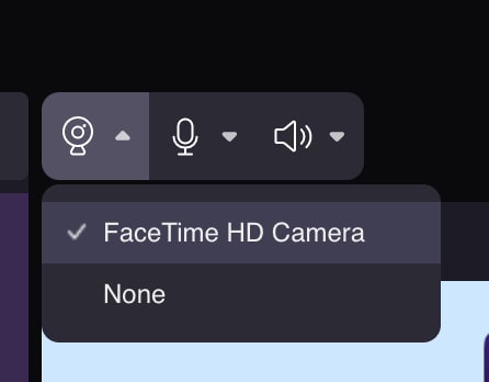Select FaceTime HD Camera