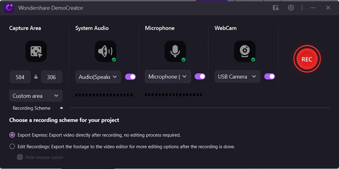 customize recording settings