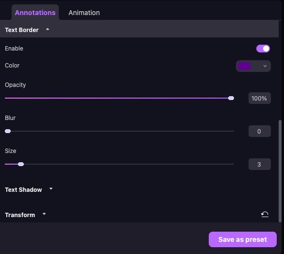 change border and shadow