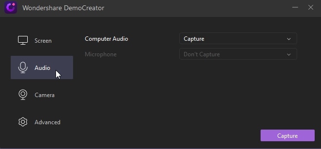 configuración de audio