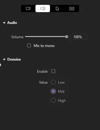 contrôle de l'audio