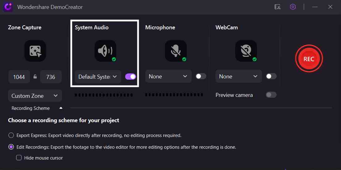 audio options