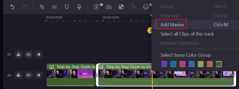 add marker to video