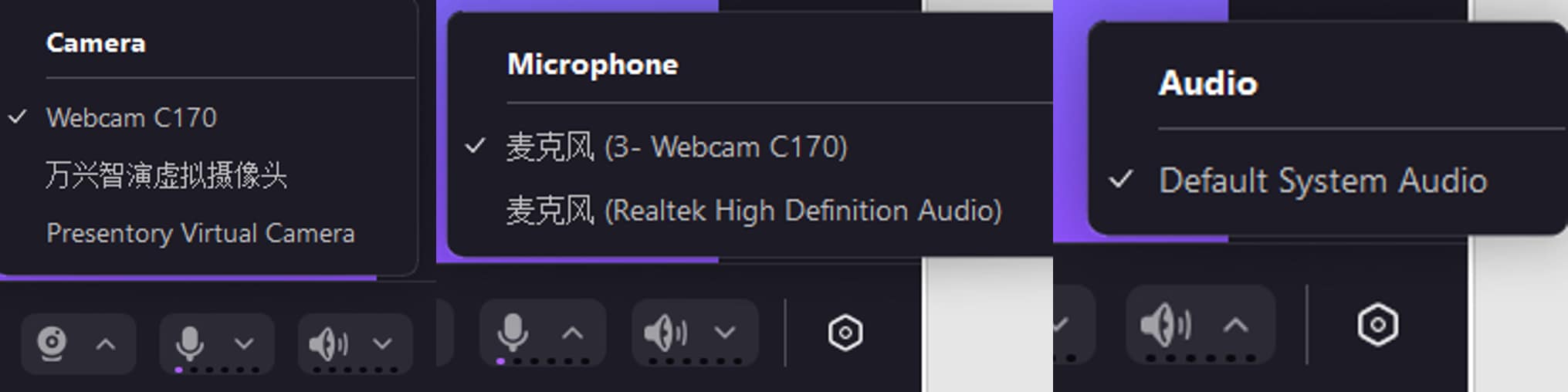 add a webcam or microphone recording