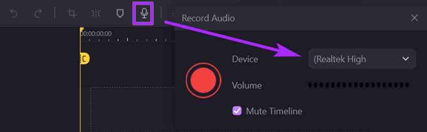 record audio in video editor