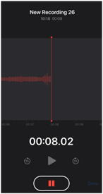 recording paused in Voice Memos