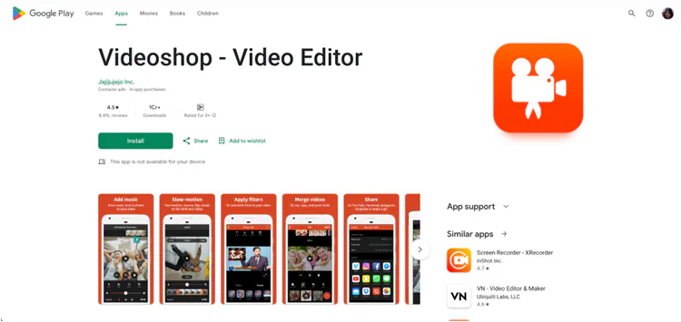 Video shop video editor