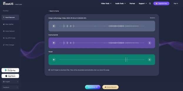 easeus online vocal remover audio enhancer