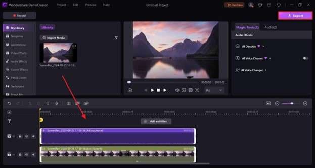 make edits and export video democreator