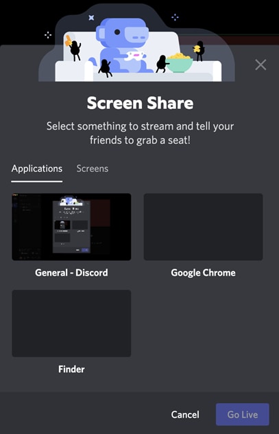 discord streaming screenshare