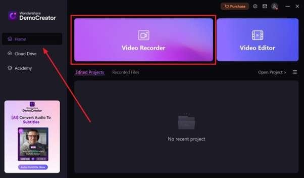 video recorder feature in democreator