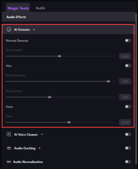 audio denoise