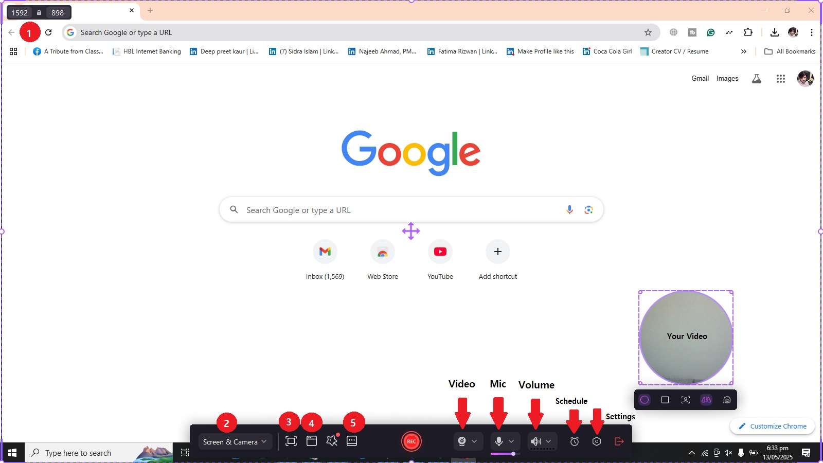 adjust the screen recording settings