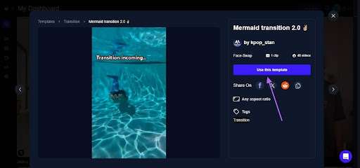select mermaid template magichour