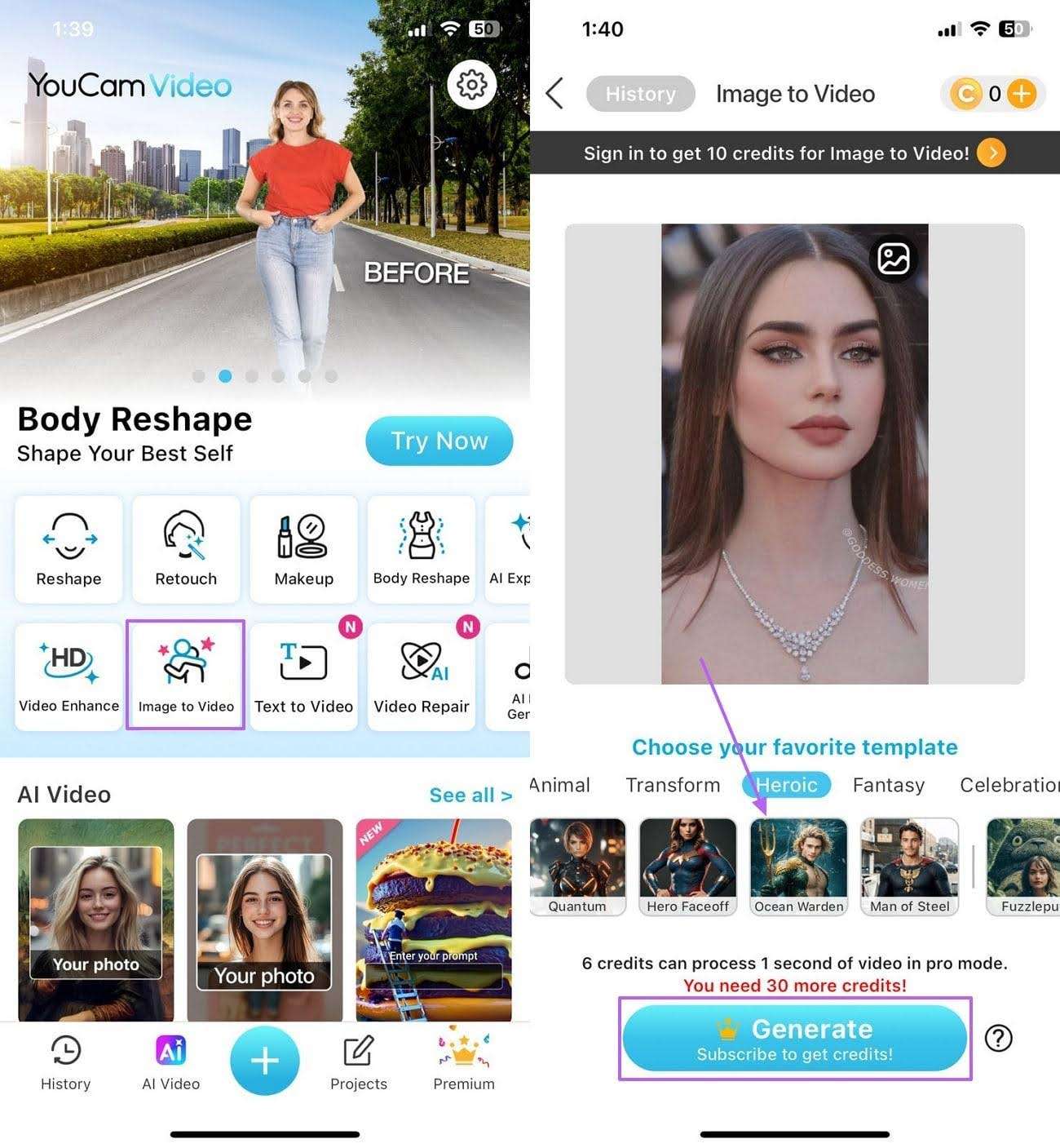 youcam ai mermaid filter