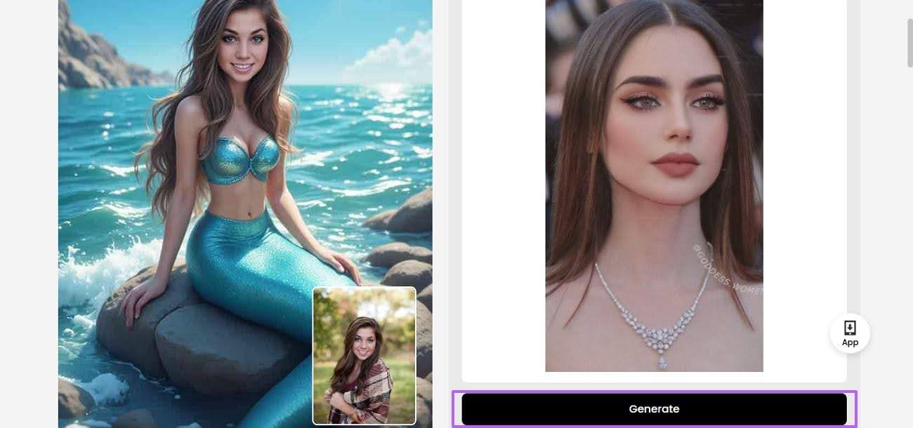 generate ai mermaid dreamface