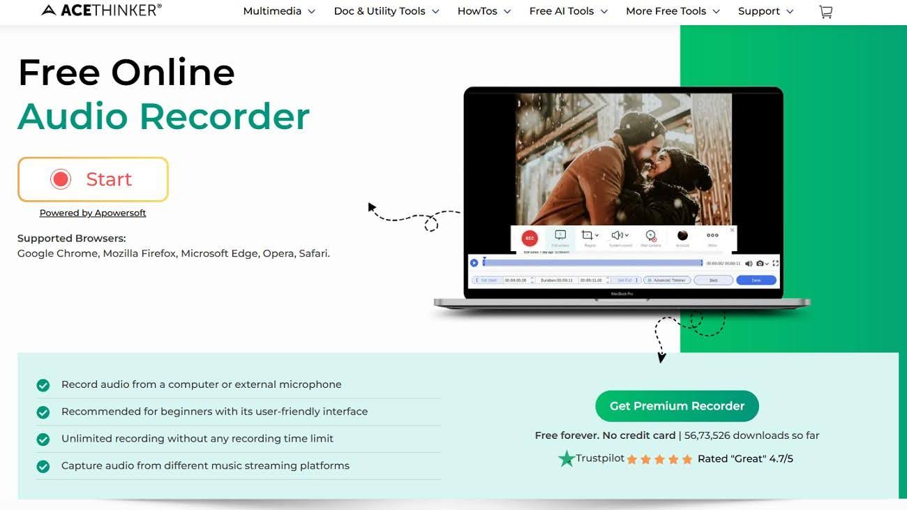 online audio recorder acethinker