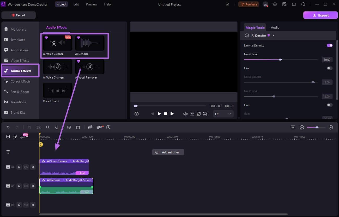 apply audio effects