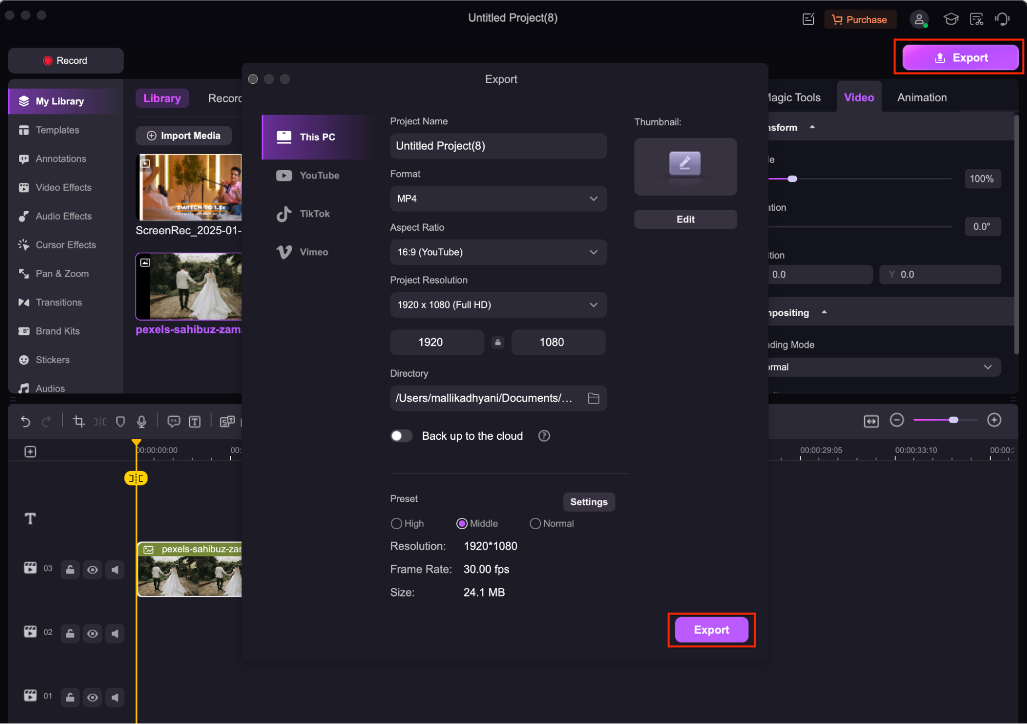 export the edited gif