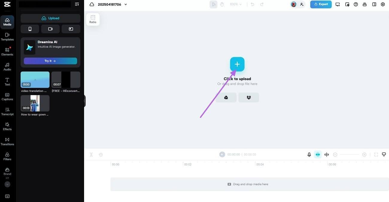 upload video capcut