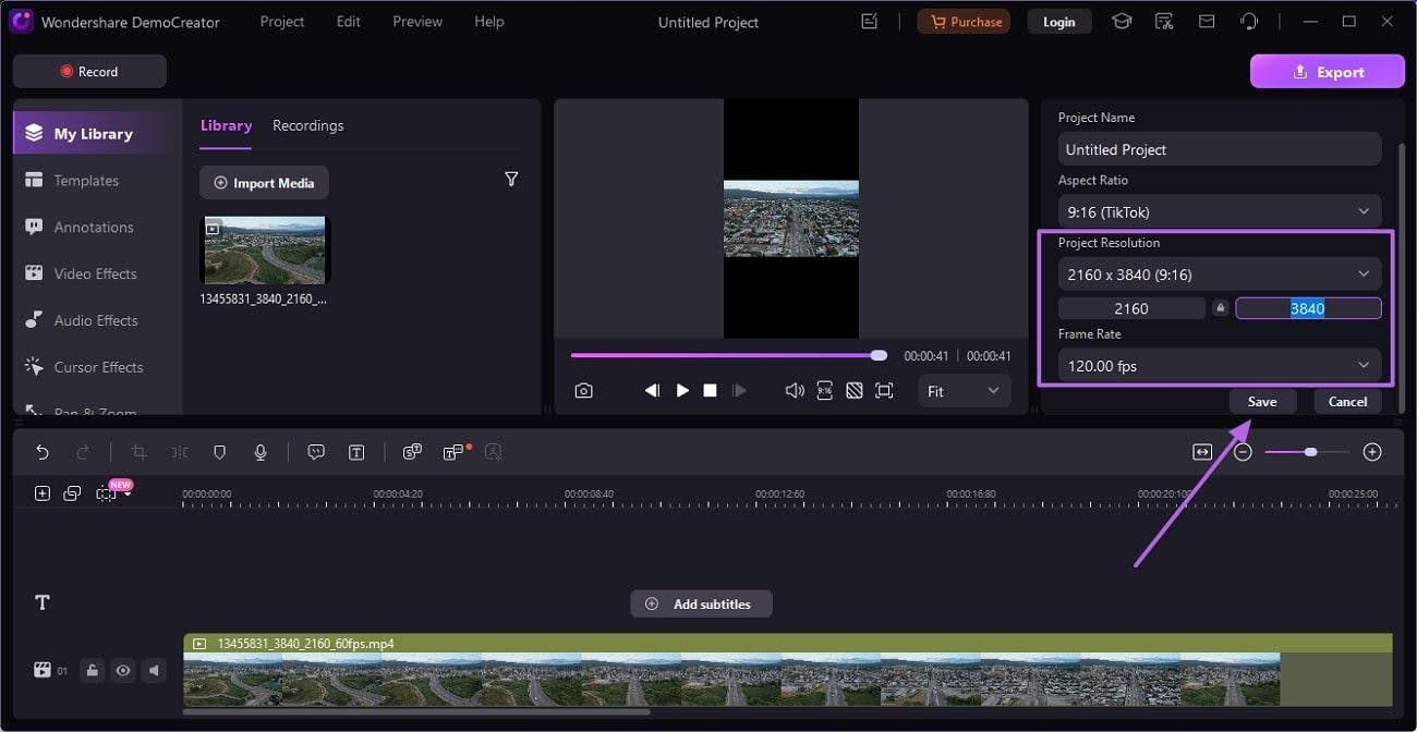 change resolution and fps