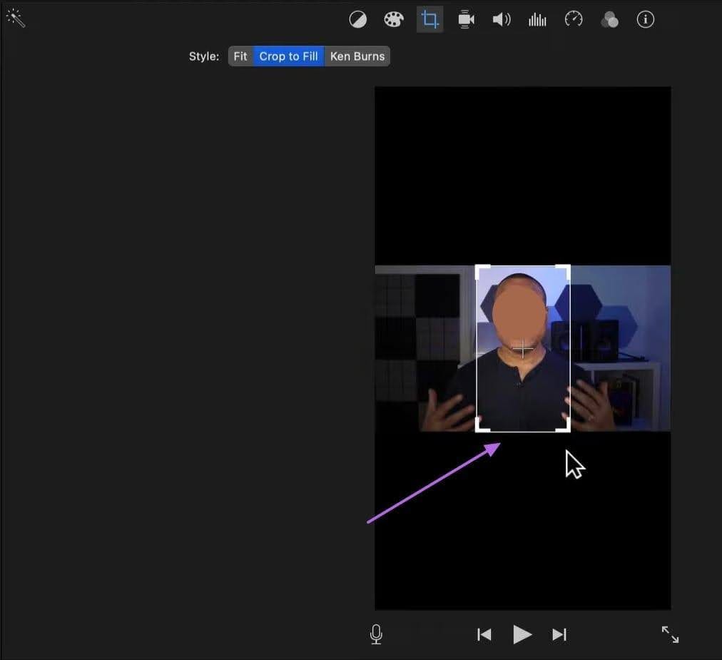 adjust frame in imovie