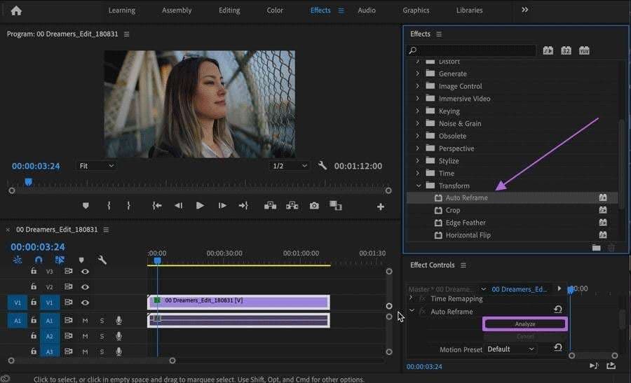 reframe video with premiere pro
