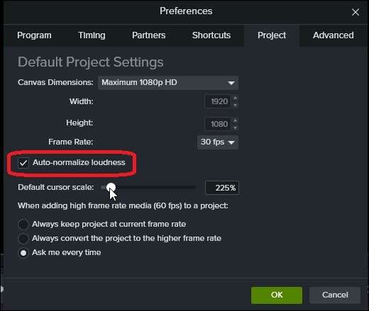 enhance audio volume with camtasia