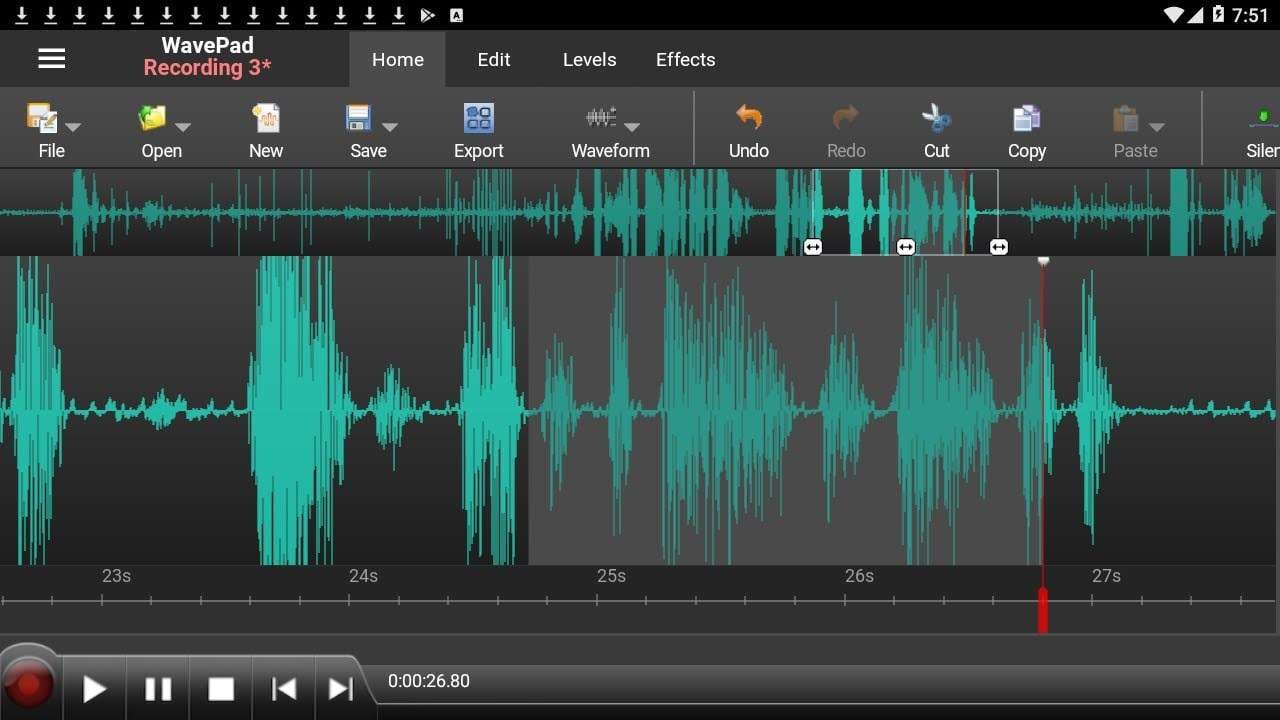 record audio using wavepad