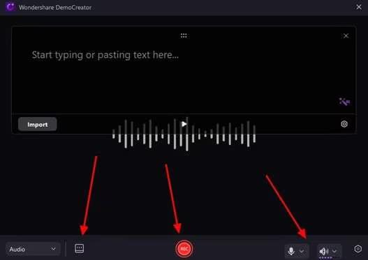 start voice recording with democreator