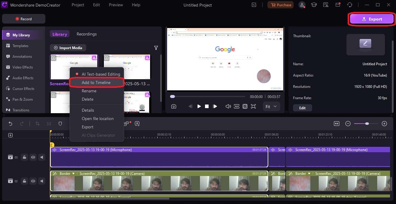 edit the recorded screen