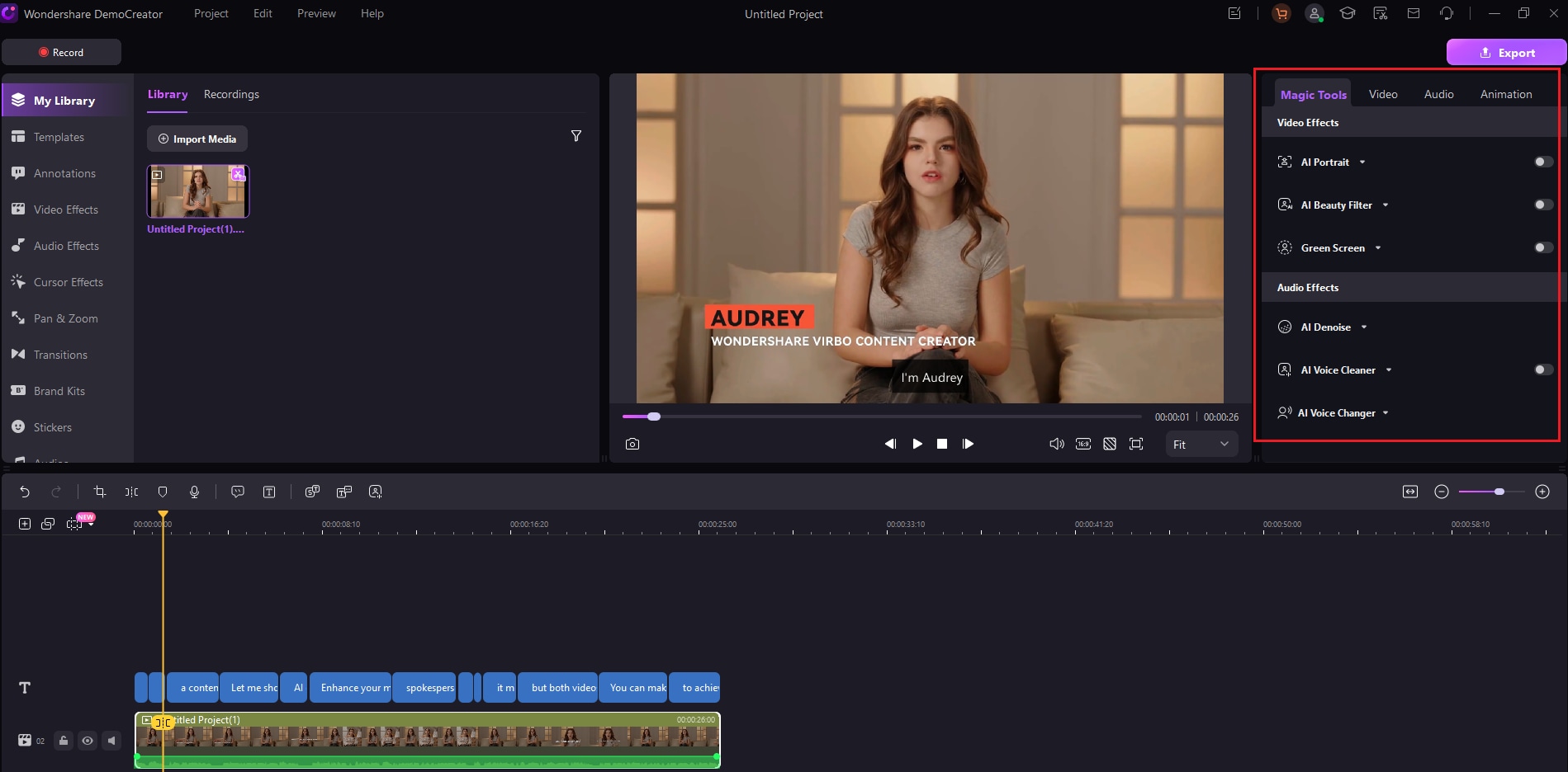 Exporting to the Timeline