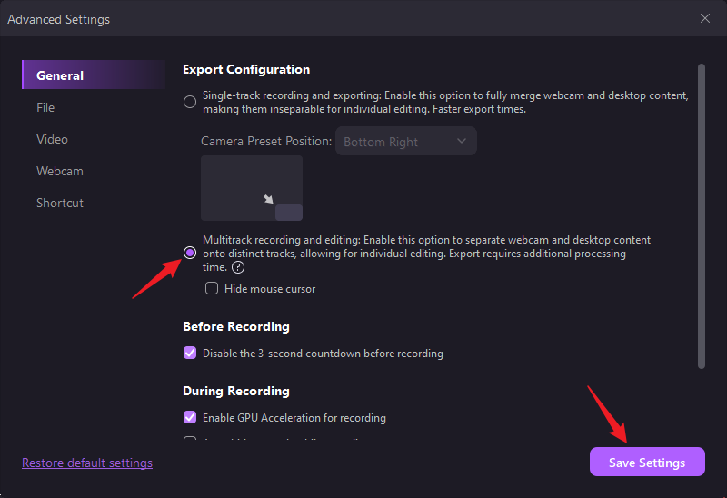 Enable AI voice cleaning