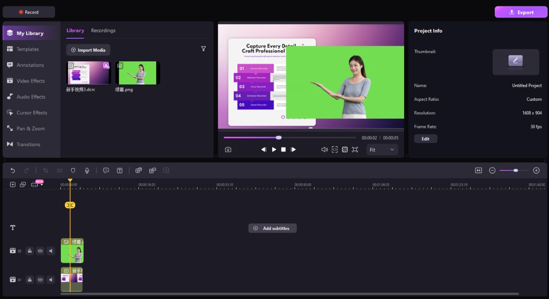 add media to timeline