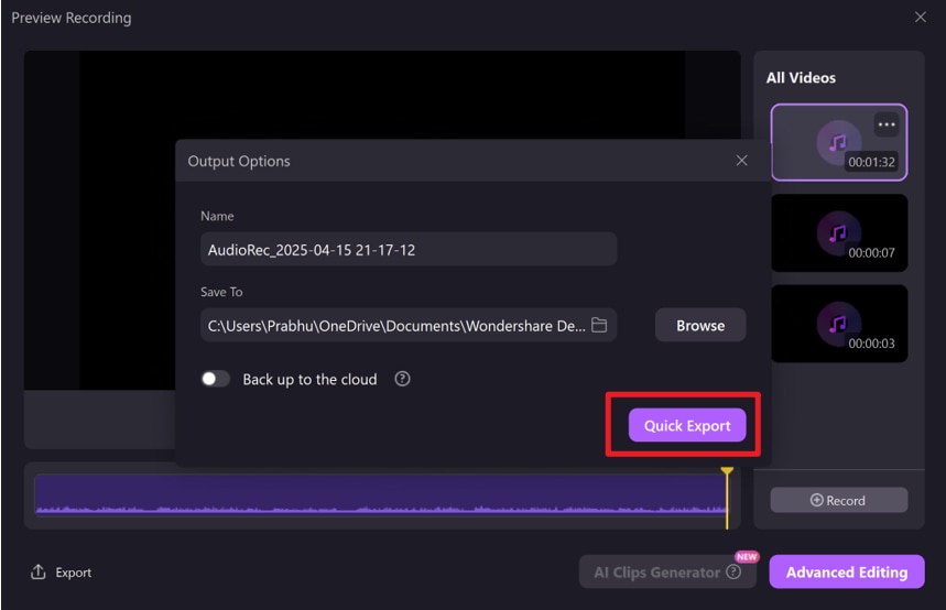 Record Audio - step8