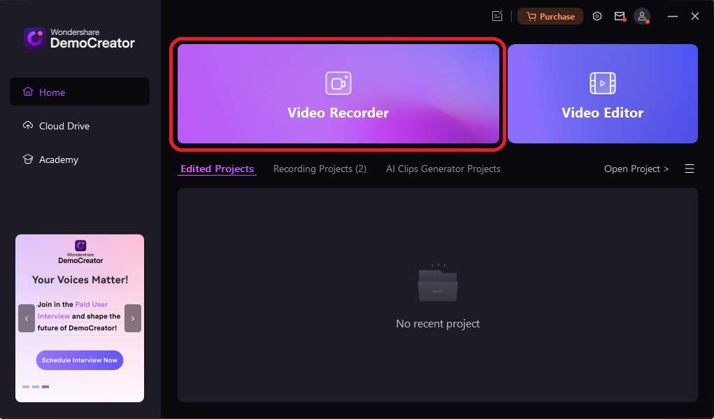 go to the video recorder