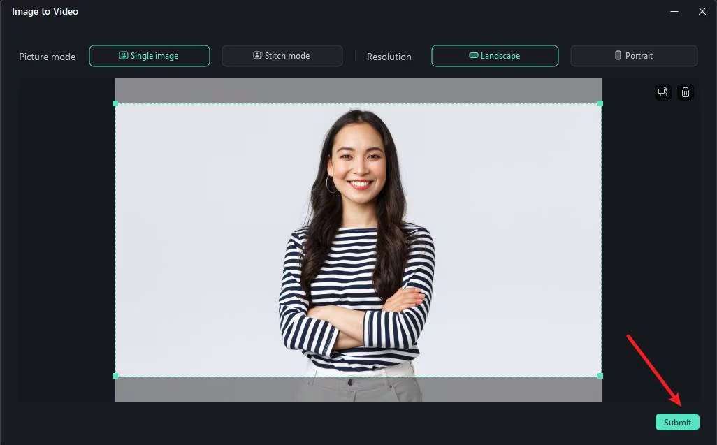 submit your photo into filmora