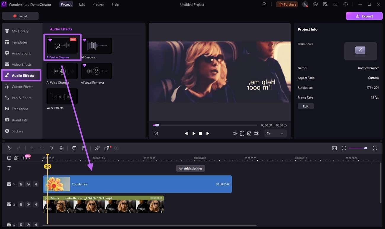 remove unnecessary noise from twitter video