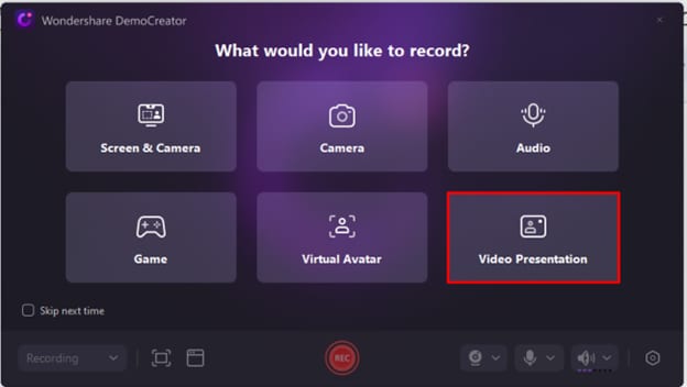 record video presentation democreator