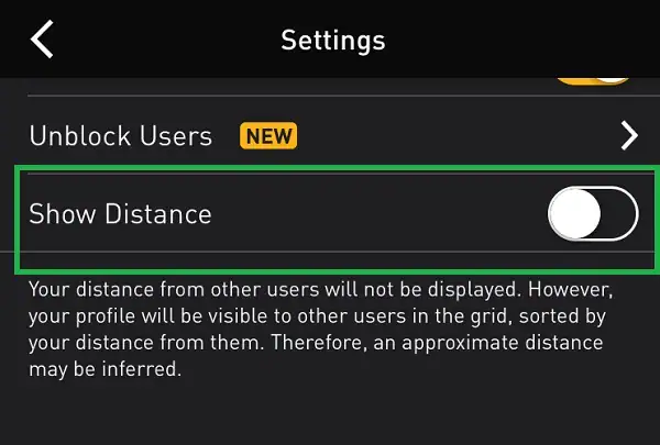 Grindr Configurações Mostrar Distância 