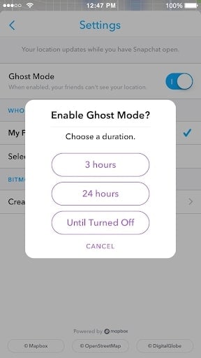 duration ghost mode