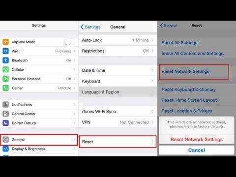 Reset network settings