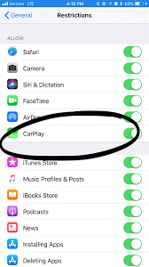 التأكُّد من تفعيل CarPlay