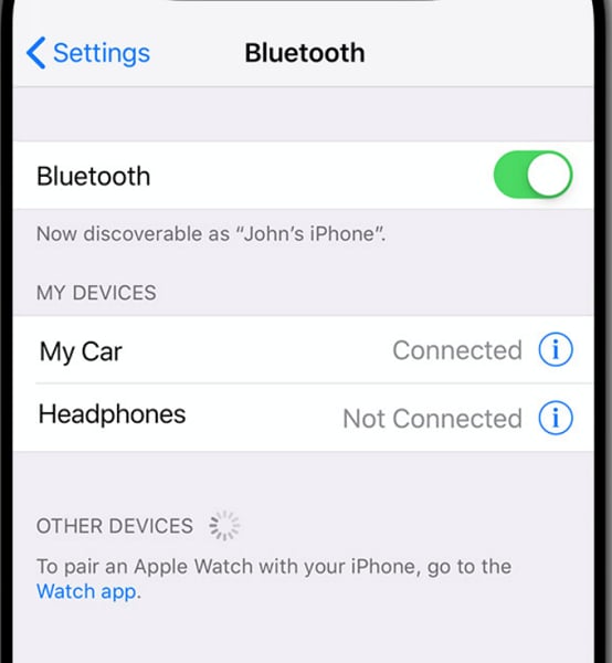 Restart Bluetooth connection